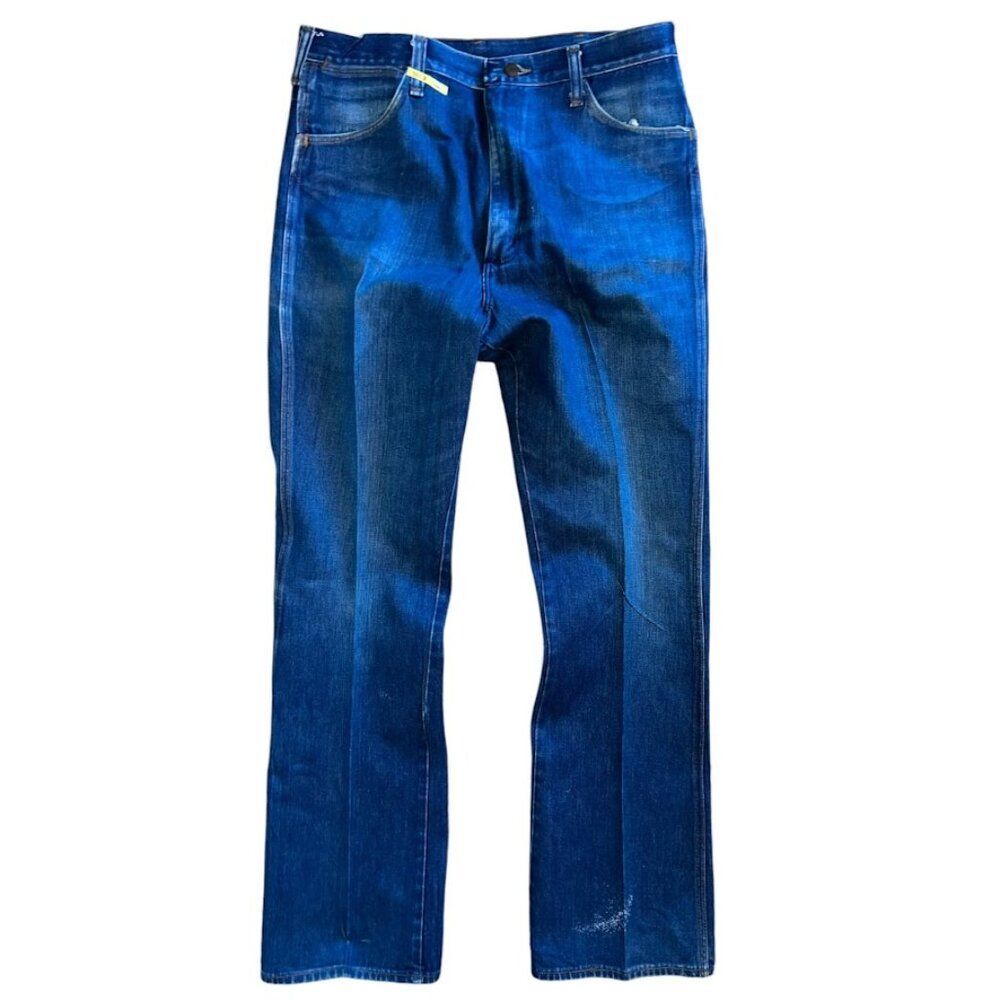 Vintage 1970s Men's Wrangler No Fault Denim Bootcut Jeans 935DEN Size 34x34